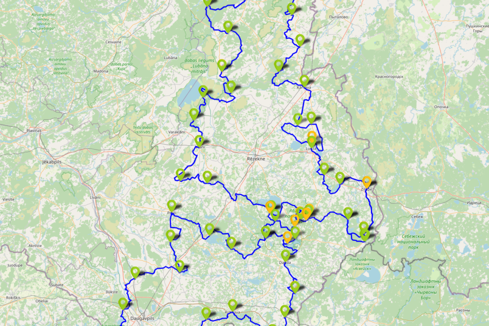 Ezertaka – Routenkarte mit Start- und Endpunkt
